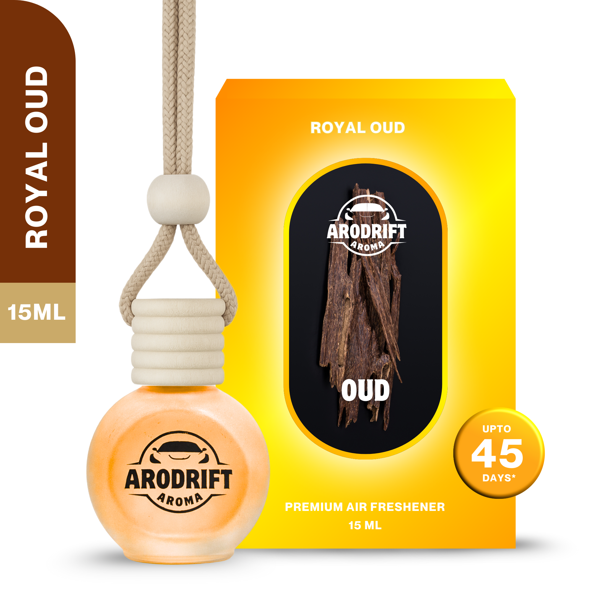 AroDrift Aroma Premium Car Air Freshener | Car Hanging Perfume | Royal Oud | 15 ML - Car Air Fresheners