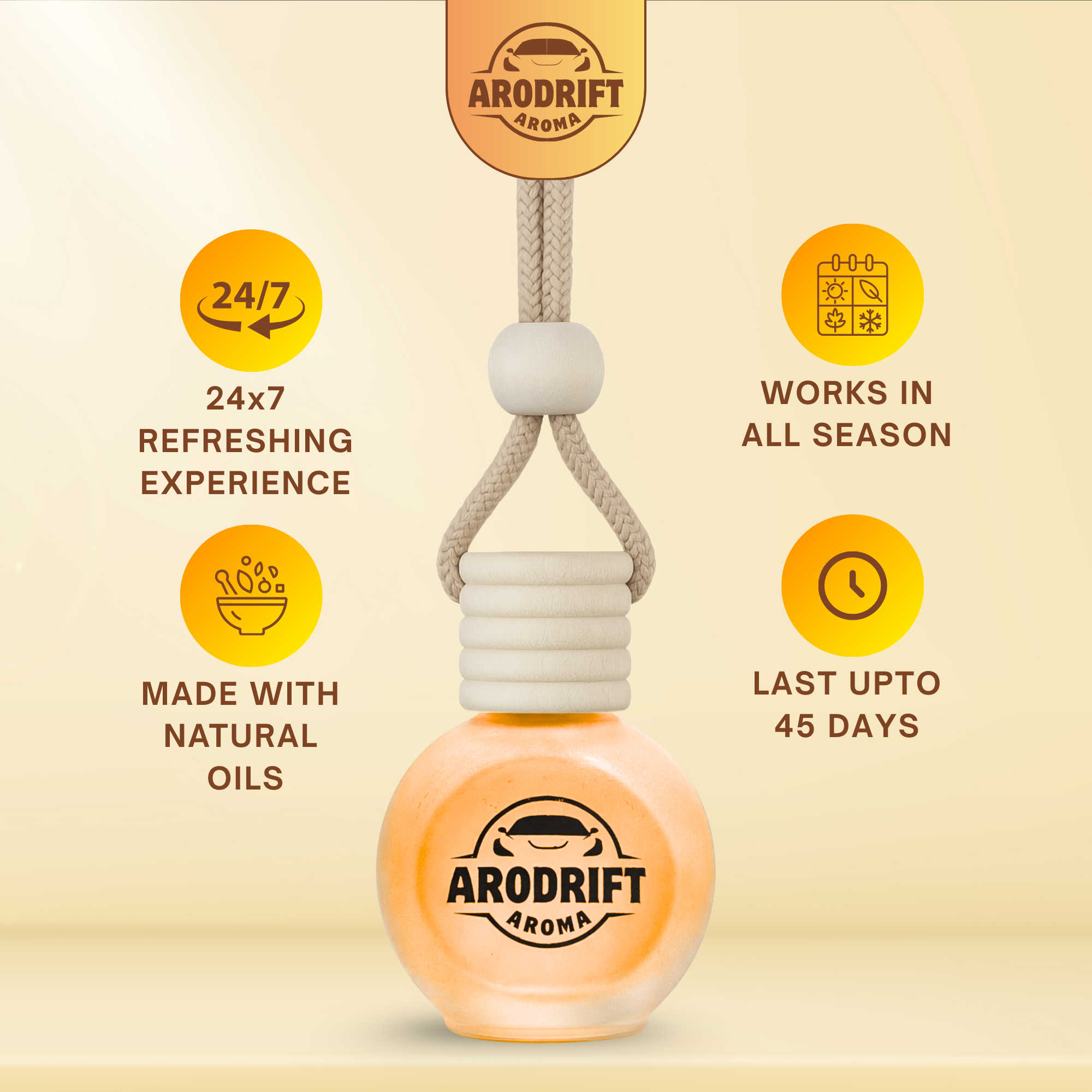 AroDrift Aroma Premium Car Air Freshener | Car Hanging Perfume | Royal Oud | 15 ML - Car Air Fresheners