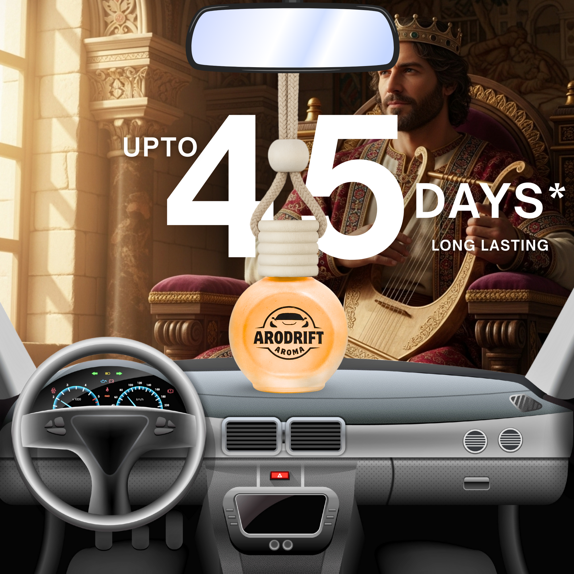 AroDrift Aroma Premium Car Air Freshener | Car Hanging Perfume | Royal Oud | 15 ML - Car Air Fresheners