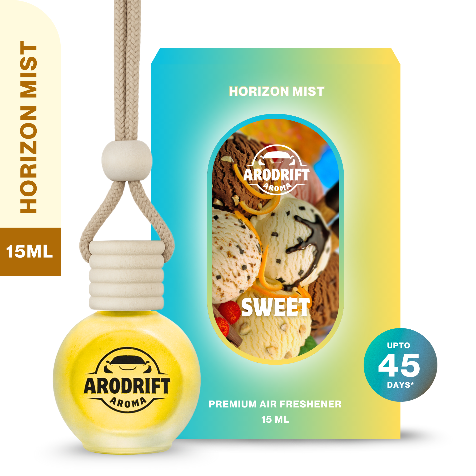 AroDrift Aroma Premium Car Air Freshener | Car Hanging Perfume | Horizon Mist | 15 ML - Car Air Fresheners