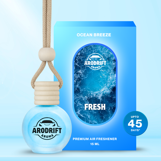 AroDrift Aroma Premium Car Air Freshener | Car Hanging Perfume | Ocean Breeze | 15 ML