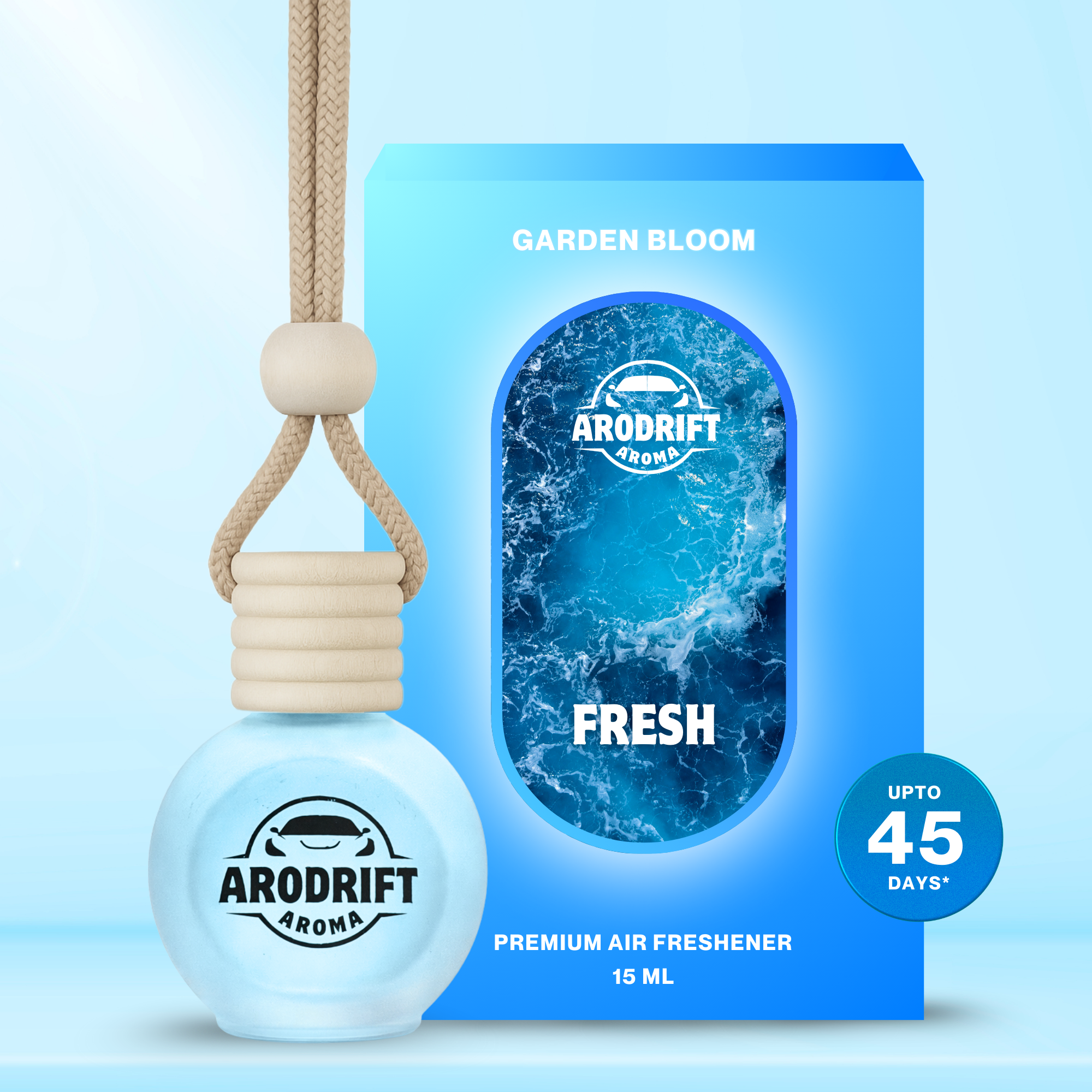 AroDrift Aroma Premium Car Air Freshener | Car Hanging Perfume | Garden Bloom | 15 ML - Car Air Fresheners