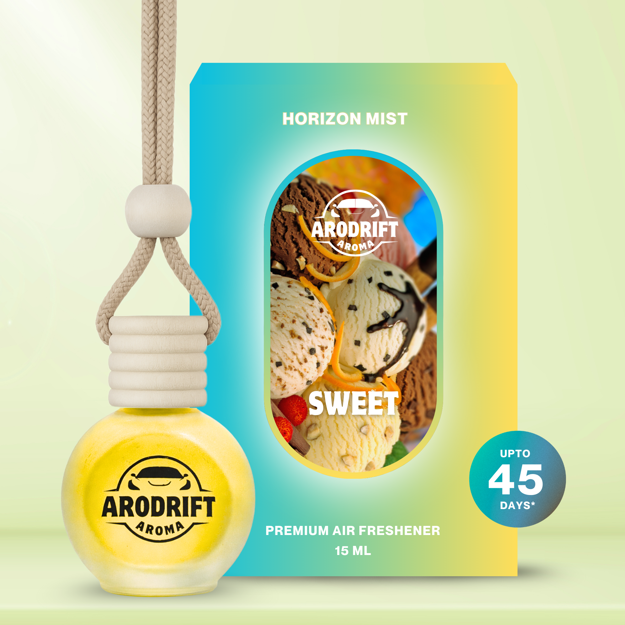 AroDrift Aroma Premium Car Air Freshener | Car Hanging Perfume | Horizon Mist | 15 ML - Car Air Fresheners