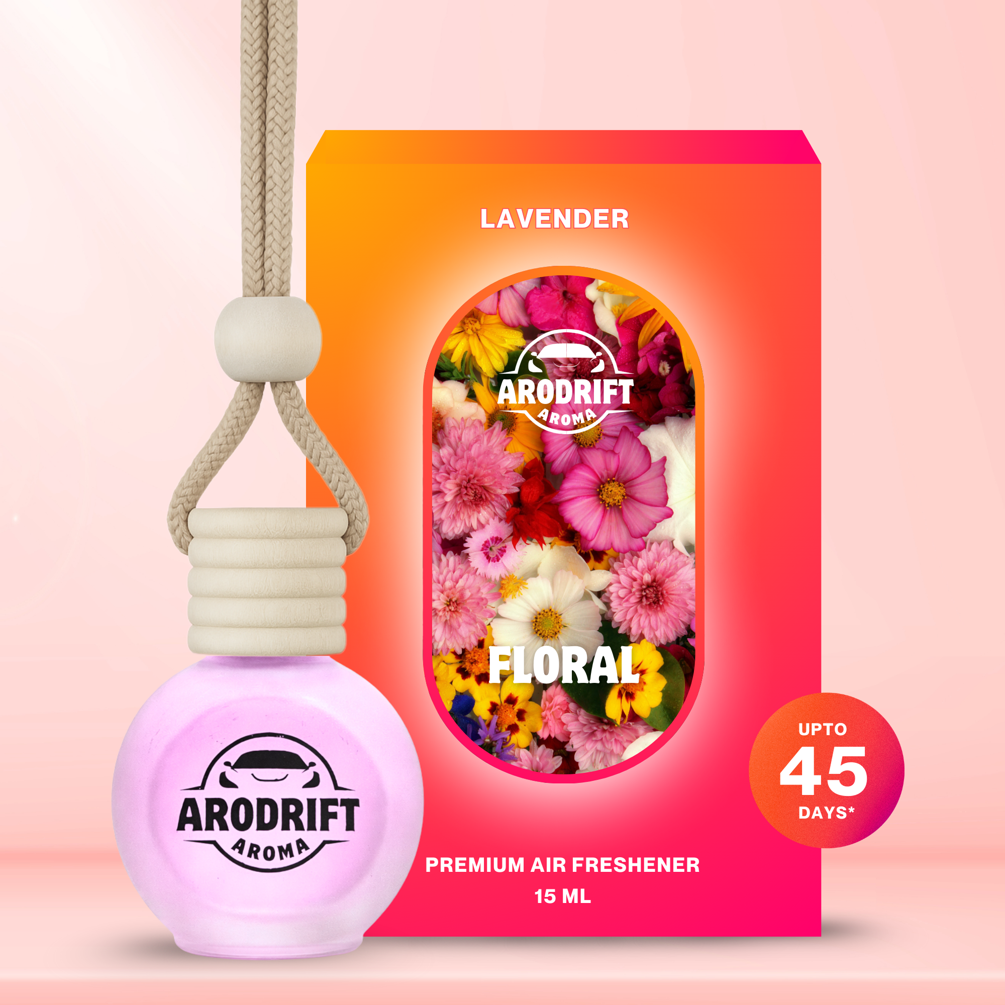 AroDrift Aroma Premium Car Air Freshener | Lavender | Car Hanging Perfume | 15 ML - Car Air Fresheners