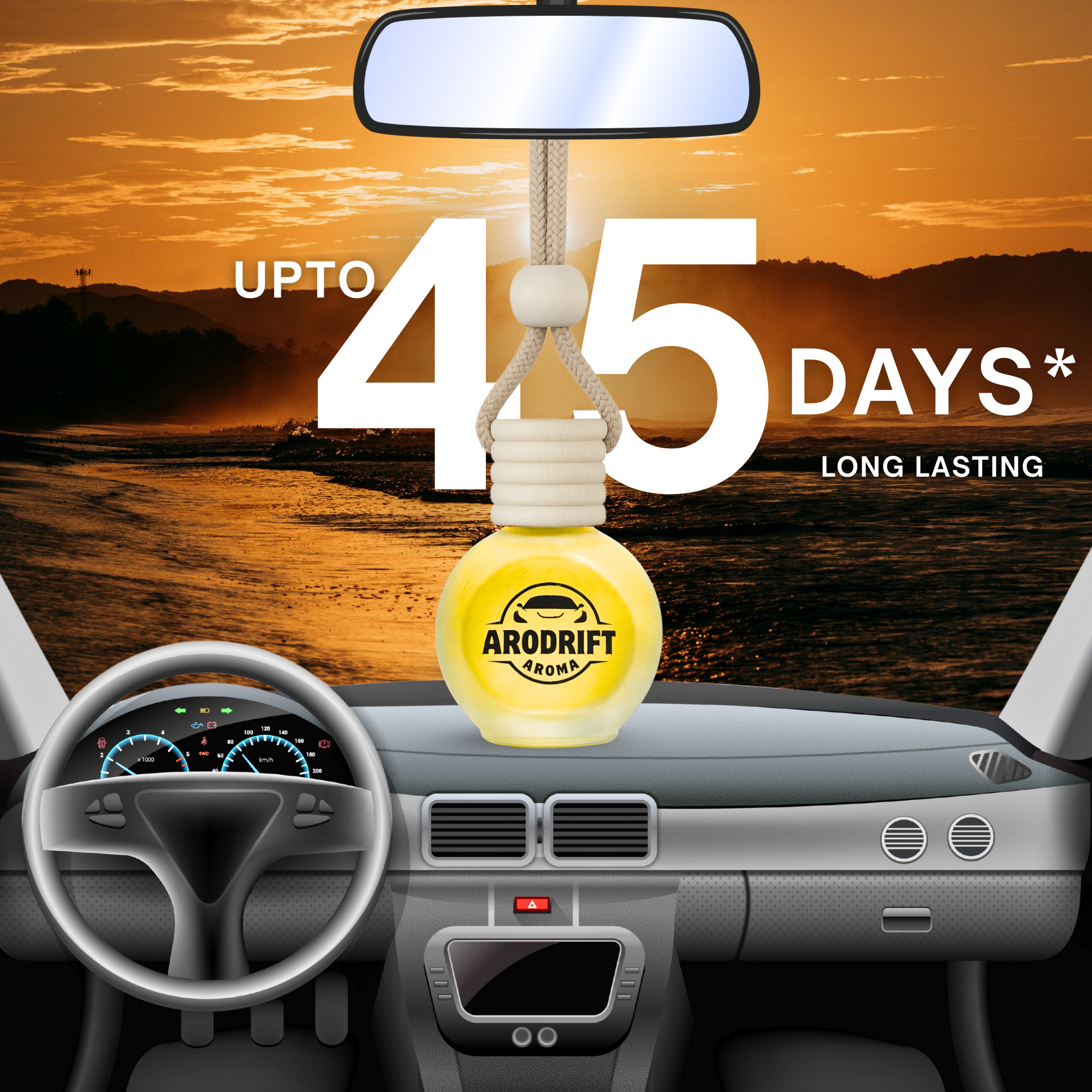 AroDrift Aroma Premium Car Air Freshener | Car Hanging Perfume | Horizon Mist | 15 ML - Car Air Fresheners