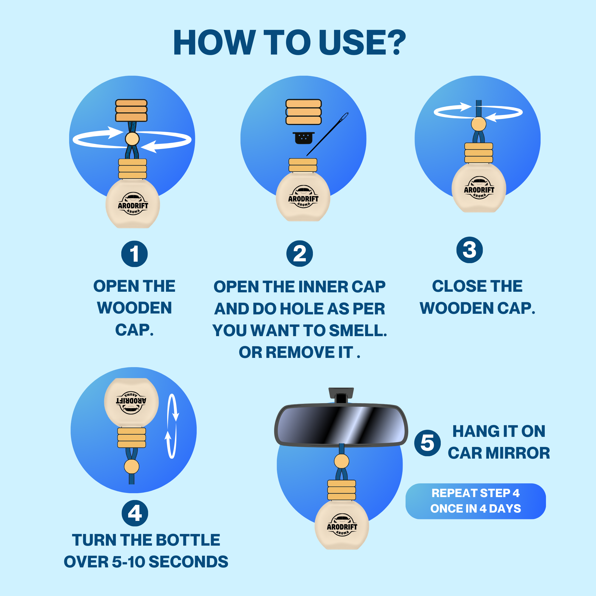 AroDrift Aroma Premium Car Air Freshener | Car Hanging Perfume | Lemon Rush | 15 ML - Car Air Fresheners