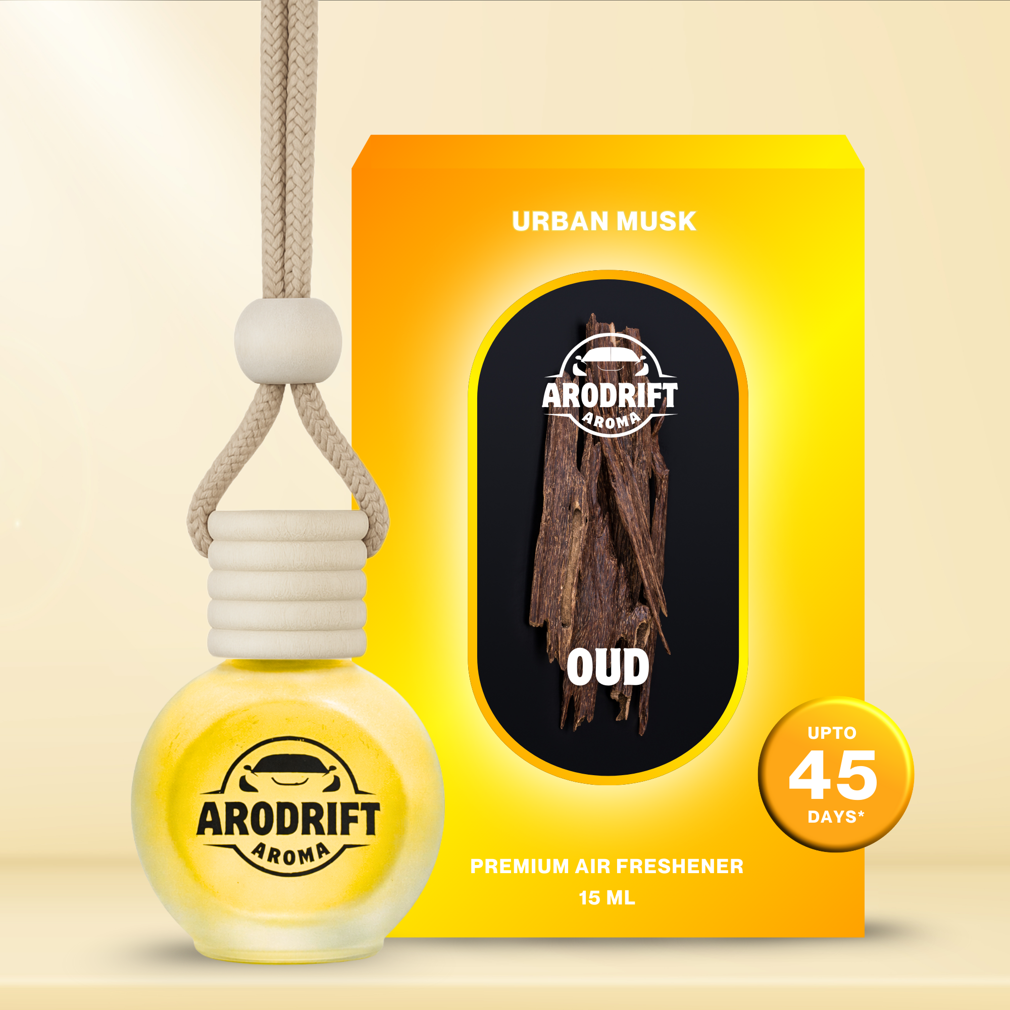 AroDrift Aroma Premium Car Air Freshener | Urban Musk | Car Hanging Perfume | 15 ML - CAR AIR FRESHENER